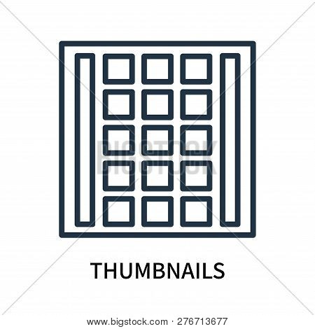 Thumbnails Icon Isolated On White Background. Thumbnails Icon Simple Sign. Thumbnails Icon Trendy An