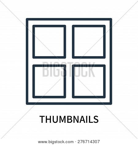 Thumbnails Icon Isolated On White Background. Thumbnails Icon Simple Sign. Thumbnails Icon Trendy An