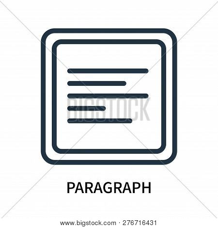 Paragraph Icon Isolated On White Background. Paragraph Icon Simple Sign. Paragraph Icon Trendy And M