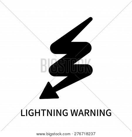 Lightning Warning Icon Isolated On White Background. Lightning Warning Icon Simple Sign. Lightning W