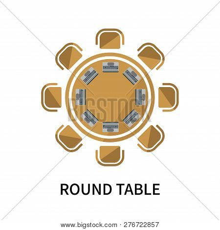 Round Table Icon Isolated On White Background. Round Table Icon Simple Sign. Round Table Icon Trendy