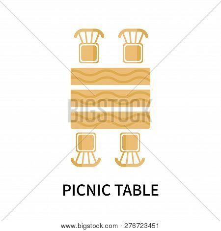 Picnic Table Icon Isolated On White Background. Picnic Table Icon Simple Sign. Picnic Table Icon Tre