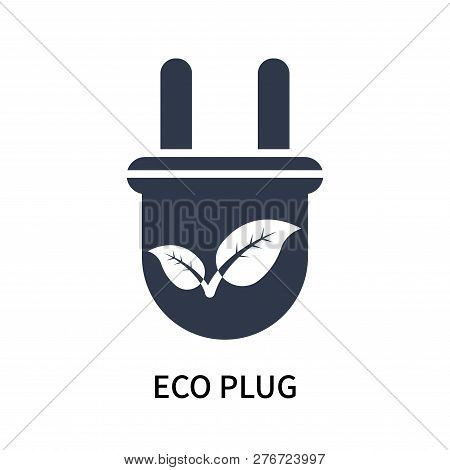 Eco Plug Icon Isolated On White Background. Eco Plug Icon Simple Sign. Eco Plug Icon Trendy And Mode