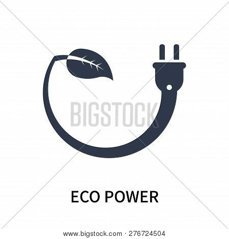 Eco Power Icon Isolated On White Background. Eco Power Icon Simple Sign. Eco Power Icon Trendy And M