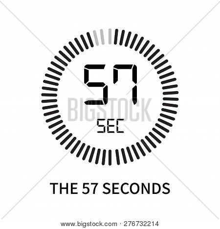 The 57 Seconds Icon Isolated On White Background. The 57 Seconds Icon Simple Sign. The 57 Seconds Ic