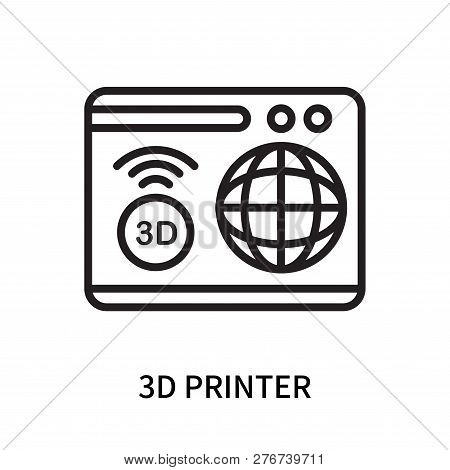 3d Printer Icon Isolated On White Background. 3d Printer Icon Simple Sign. 3d Printer Icon Trendy An