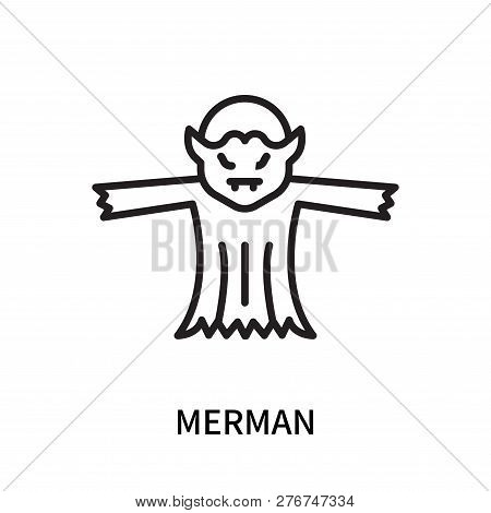 Merman Icon Isolated On White Background. Merman Icon Simple Sign. Merman Icon Trendy And Modern Sym