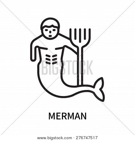 Merman Icon Isolated On White Background. Merman Icon Simple Sign. Merman Icon Trendy And Modern Sym
