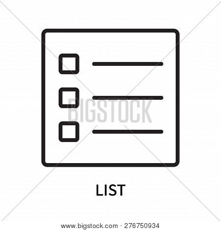 List Icon Isolated On White Background. List Icon Simple Sign. List Icon Trendy And Modern Symbol Fo