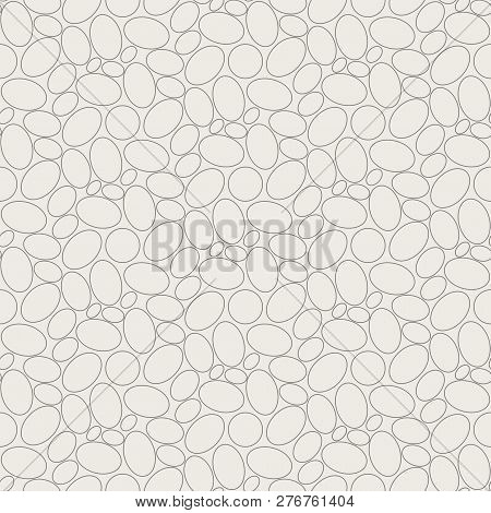Seamless Geometric Pattern, Many Eggs Nicely Arranged On Light Brown Background, Stripes Abstract Te
