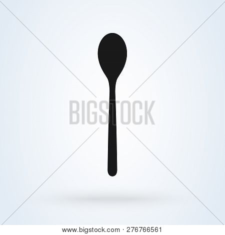 Spoon Vector Icon. Equipment Food Illustration Eps