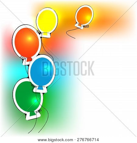Multicolored Balloons On A White Background Vector Illustration