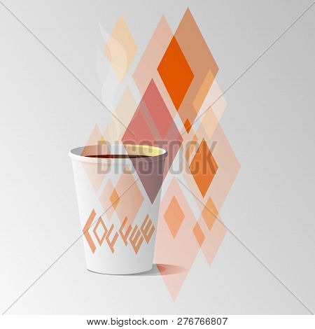 Paper Cup With Hot Coffee Vector Illustration