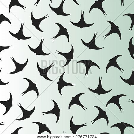 Swifts Bird Silhouette Pattern Background Vector Illustration