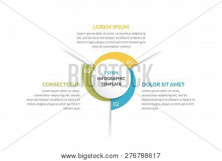 Circle Infographic Template With Three Steps Or Options, Process Chart, Vector Eps10 Illustration
