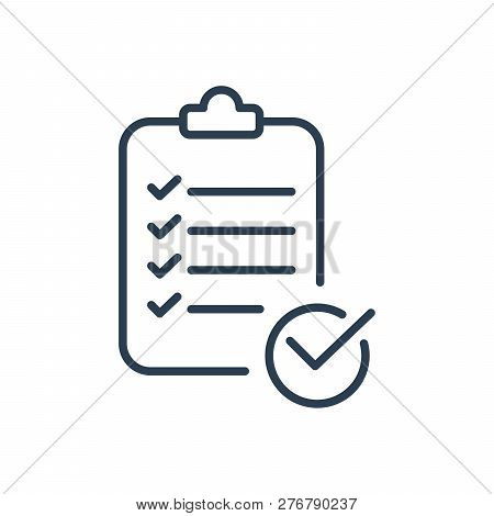 Checklist Icon Vector. One Of Set Web Icons. Line Art