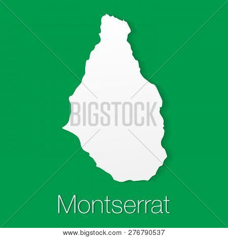 Montserrat Map Silhouette Vector Eps Illustration Country