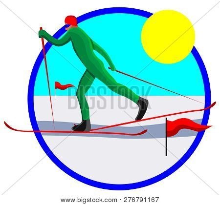 Cross-country Skiing, Winter Sport Icon, Isolated On White Background