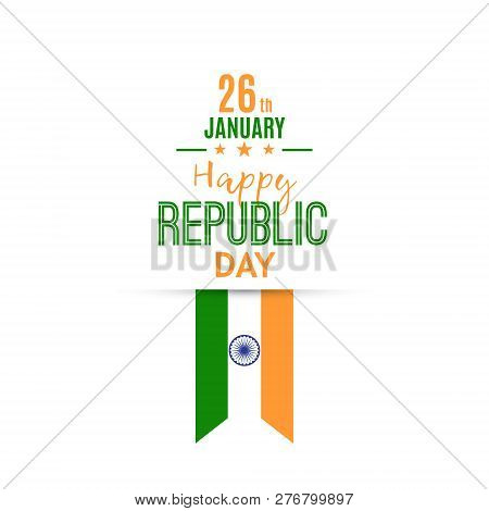 India Republic Day  Greeting Card. Banner With Indian Flag. Vector Illustration.