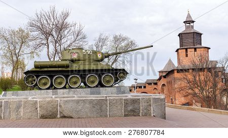 Russia - Nizhny Novgorod. 4 May: T-34 (t-34-85) Tank. An Exhibition Of Military Equipment Of Times O
