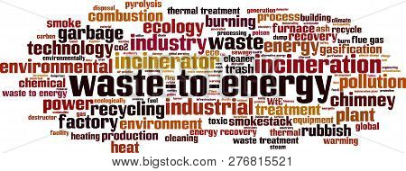 Waste To Energy Word Cloud Concept. Vector Illustration On White