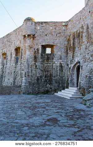 The Medieval Castle Of The Town Of Budva, Dedicated To Santa Maria, Better Known As Citadela, Locate