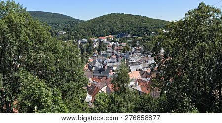 Panorama View From Castle Ruin Koenigstein On Old Town Koenigstein Taunus, Hesse, Germany