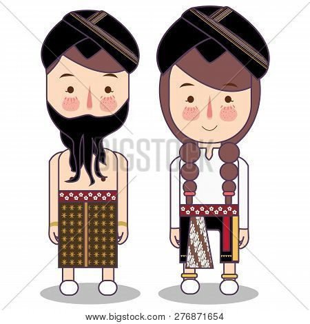 Reog Ponorogo Dancer Costume Fashion Clothing Indonesia Traditional Cartoon Vector Illustration