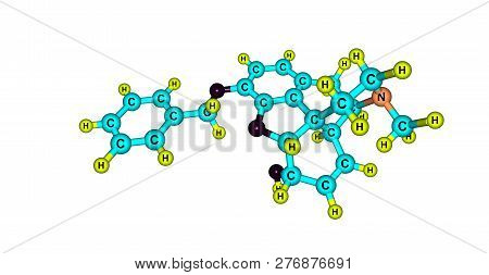 Benzylmorphine Molecular Structure Isolated On White