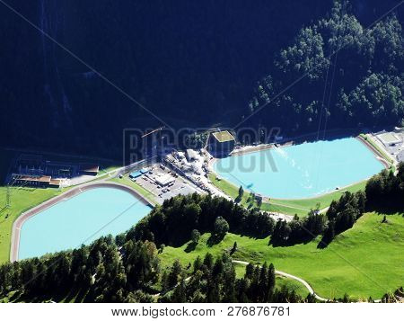 Lakes From Hydro Power Plant Arge Kraftwerk Limmern - Canton Of Glarus, Switzerland