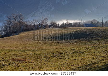 Meadows And Cliffs Of Vercors Mountain Range