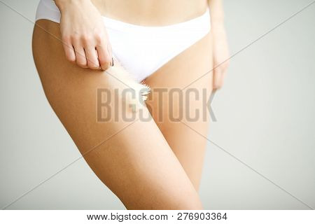 Long Woman Legs With Beautiful Soft Skin. Beauty Body Care