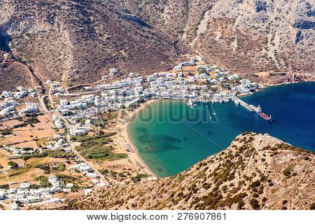 Kamares, A Beautiful Port Town On A Picturesque Greek Island Of Sifnos. Cyclades