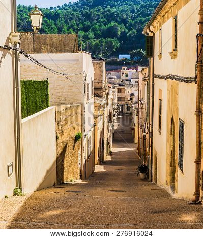 View Of An Narrow Street In The Old Historic City Center Of Capdepera On Mallorca Island, Spain