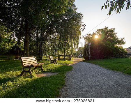 Park Full Of Greenery In The Suburbs Of Milan, Cernusco Sul Naviglio