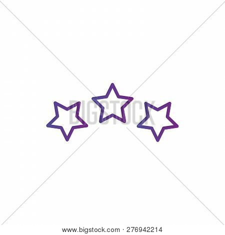 Three Linear Score Stars In Circle Geometric Shape. Linear Icon. Vector Illustration Isolated On Whi