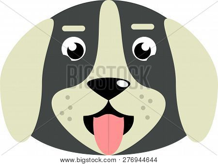 Happy Dog Flat Illustration Design Pet Vector