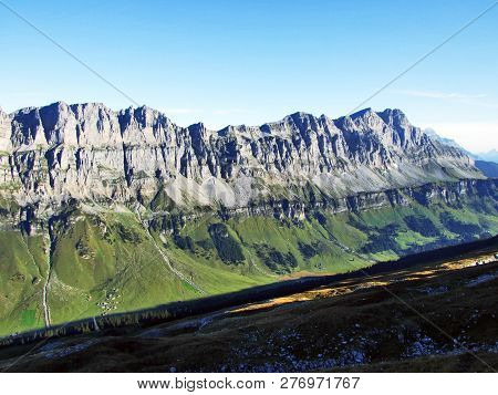 A Look At The Tops Of Jegerstock And Ortstock - Located On The Border Between Cantons Of Uri And Gla