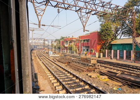 Howrah Station , Howrah, West Bengal / India - 4th February 2018 : Railway Track Of Indian Railway. 