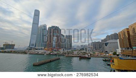 Tsim Sha Tsui, Hong Kong- 13 December 2018: Hong Kong skyline