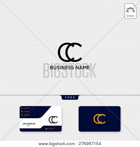 Initial Cc Creative Logo Template And Business Card Include. Vector Illustration And Logo Inspiratio
