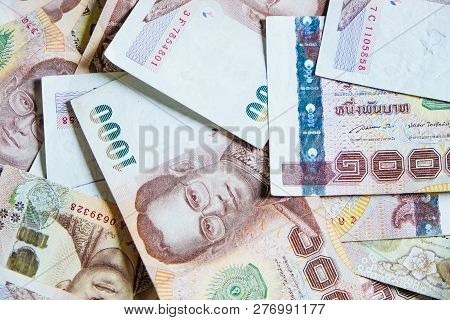 1000 Thb Money Background Close Up Object Of Business Concept