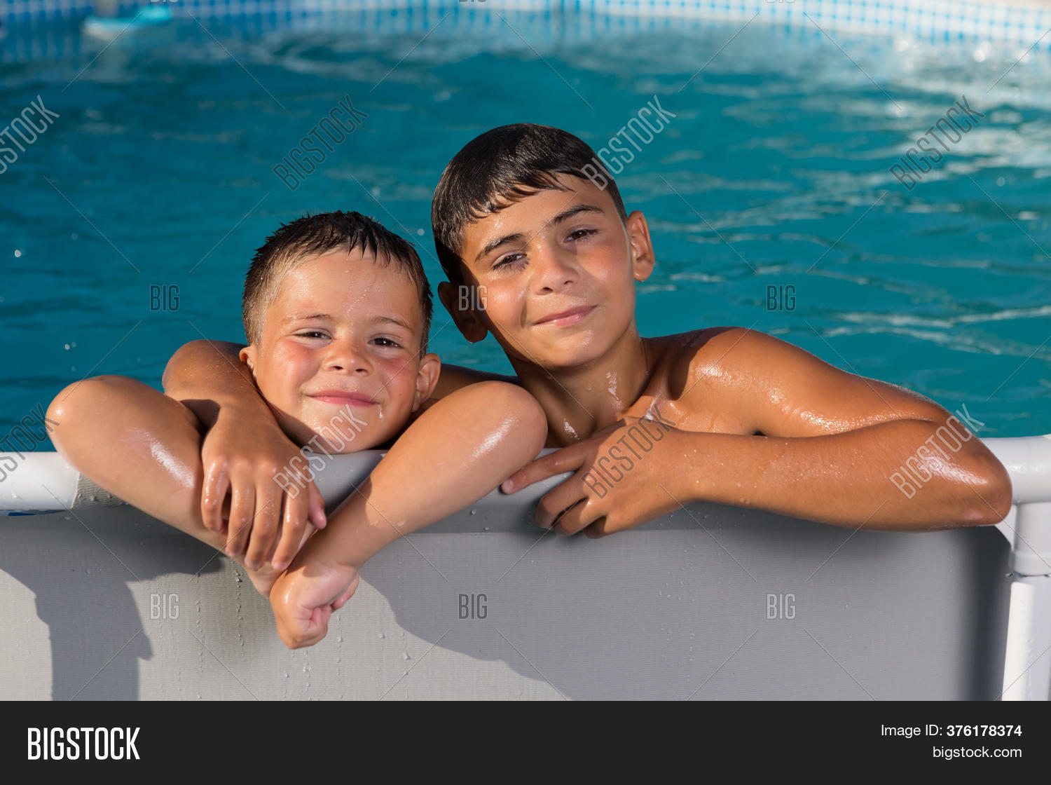 Two Wet Boys Leaning Image & Photo (Free Trial) Bigstock