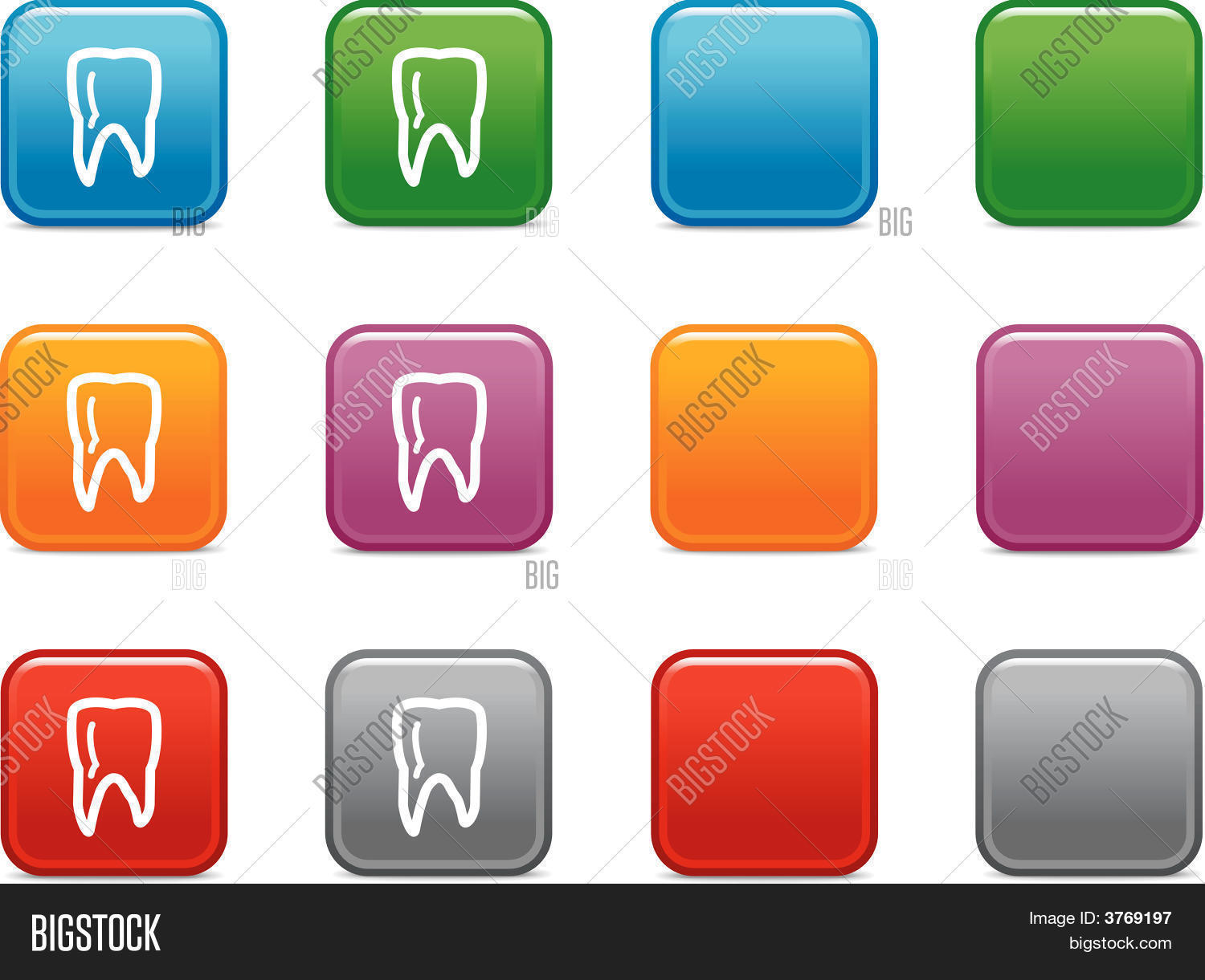 Tooth Color Button Color Buttons Tooth Vector & Photo (Free Trial) | Bigstock