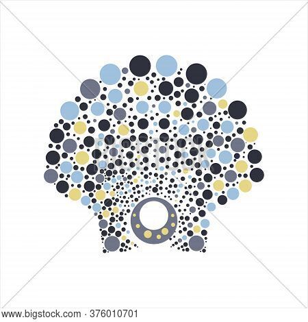 Sea Shell Dots Shape On A White Background.
