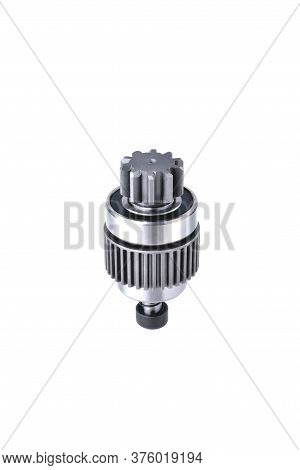 Starter Bendix, Car Starter Detail, Car Accessories, Car Parts Close-up Isolate On White Background