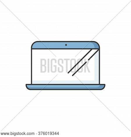Laptop Rgb Color Icon. Computer Blank Screen. Pc Display With Keyboard. Gadget Wirth Monitor. Electr