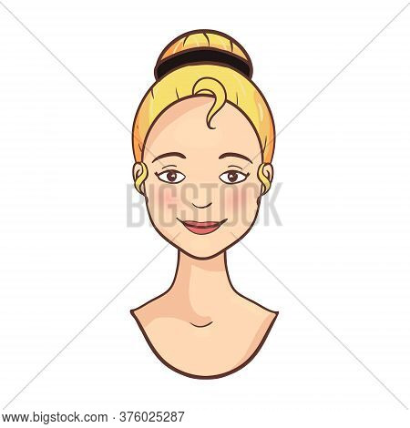 Vector Blonde Beautiful Young Smiling Woman Avatar