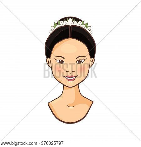 Young Beautiful Asian Woman Female Faces Icon