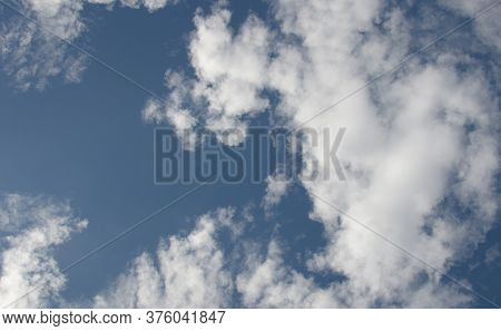 Clouds With Blue Sky Background, Natural  Good Summer Day.